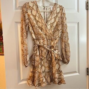 Leith Snake Print Wrap Dress S